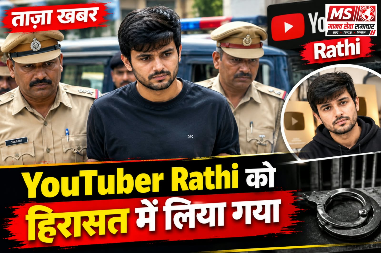 Youtuber Rathi Ko Hirasat Me Liya Gya